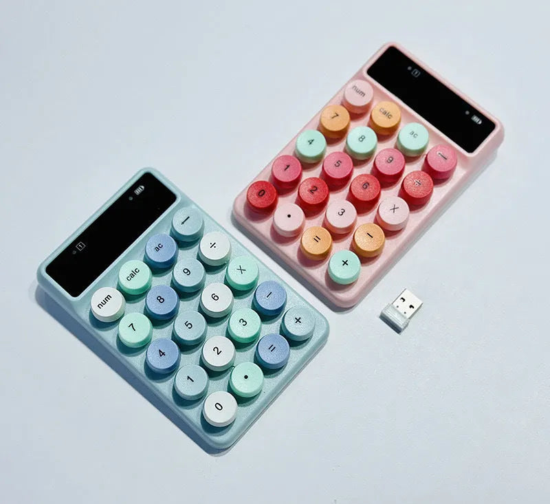 Macaron colour wireless keyboard with compact portable design for Mac and PC compatibility