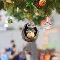 Acrylic dragon egg car hanging ornament with cartoon pattern, four colour options A B C D.