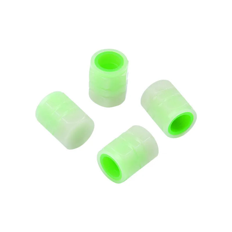 Rubber luminous car valve caps with 16mm length and universal vehicle fit