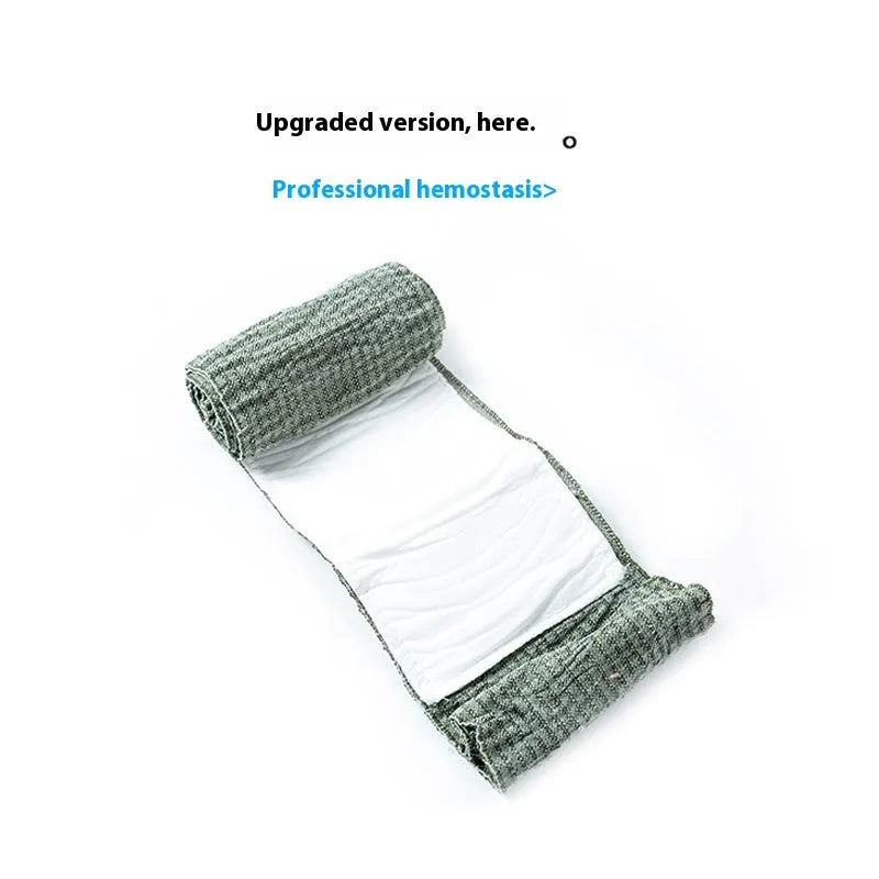 Portable outdoor hemostatic bandage set in 4 inch and 6 inch sizes with tactical gauze tape.