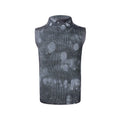 Men's black silver pastebrushing wool texture sleeveless vest with stand collar