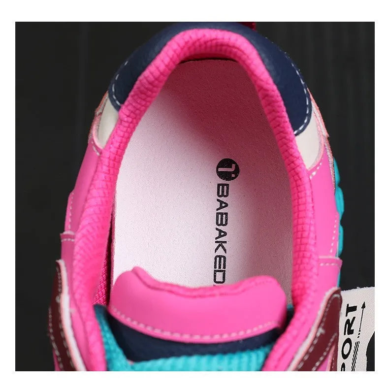 A pair of thick-soled leather sports casual shoes with a wedge heel and lace-up front in a choice of colours.
