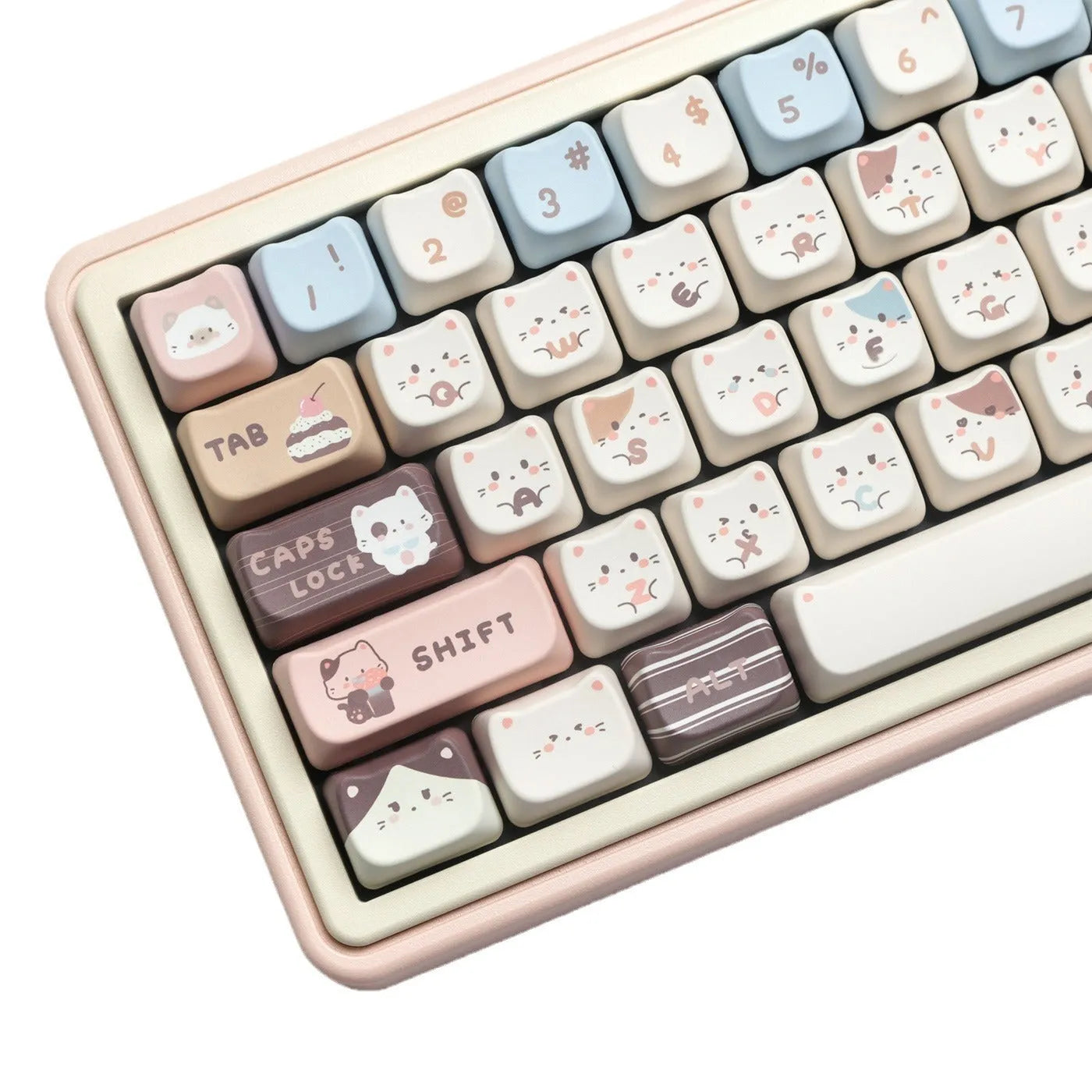 High Sea Salt Cat themed PBT keycap set for mechanical keyboards, showing detailed artwork on keys.