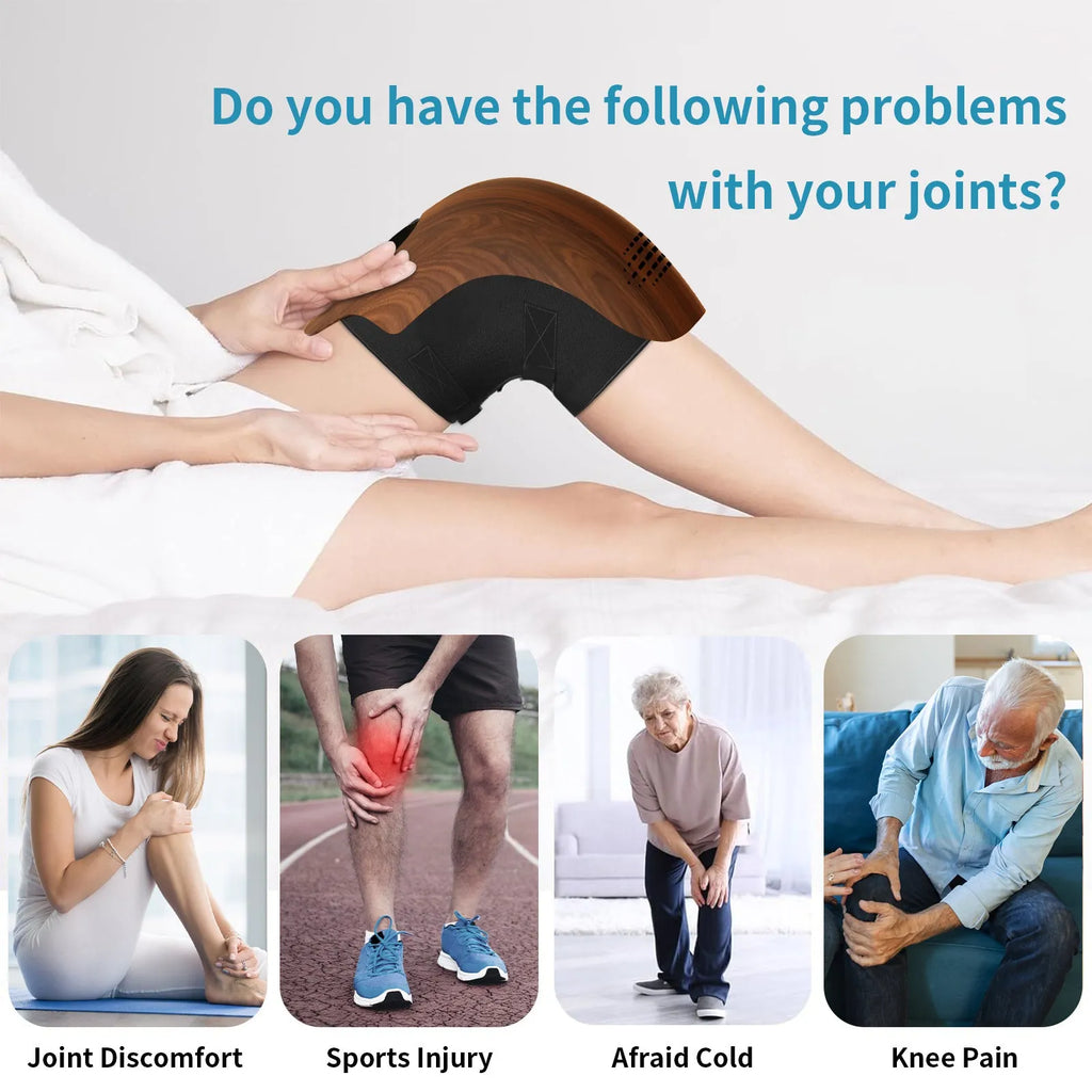 White electric knee massager with intelligent kneading and heating functions for home pain relief