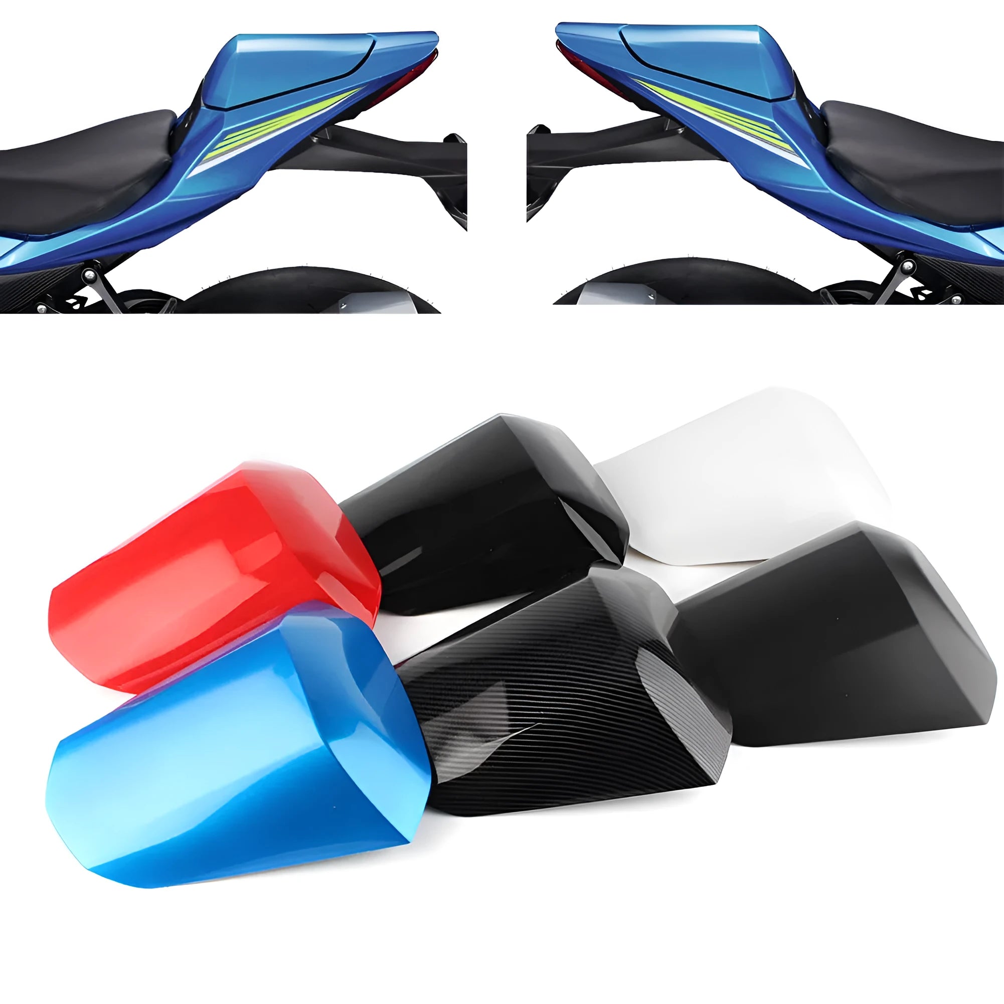 GSXR1000 motorcycle rear cowl seat cover in ABS plastic showing streamlined design