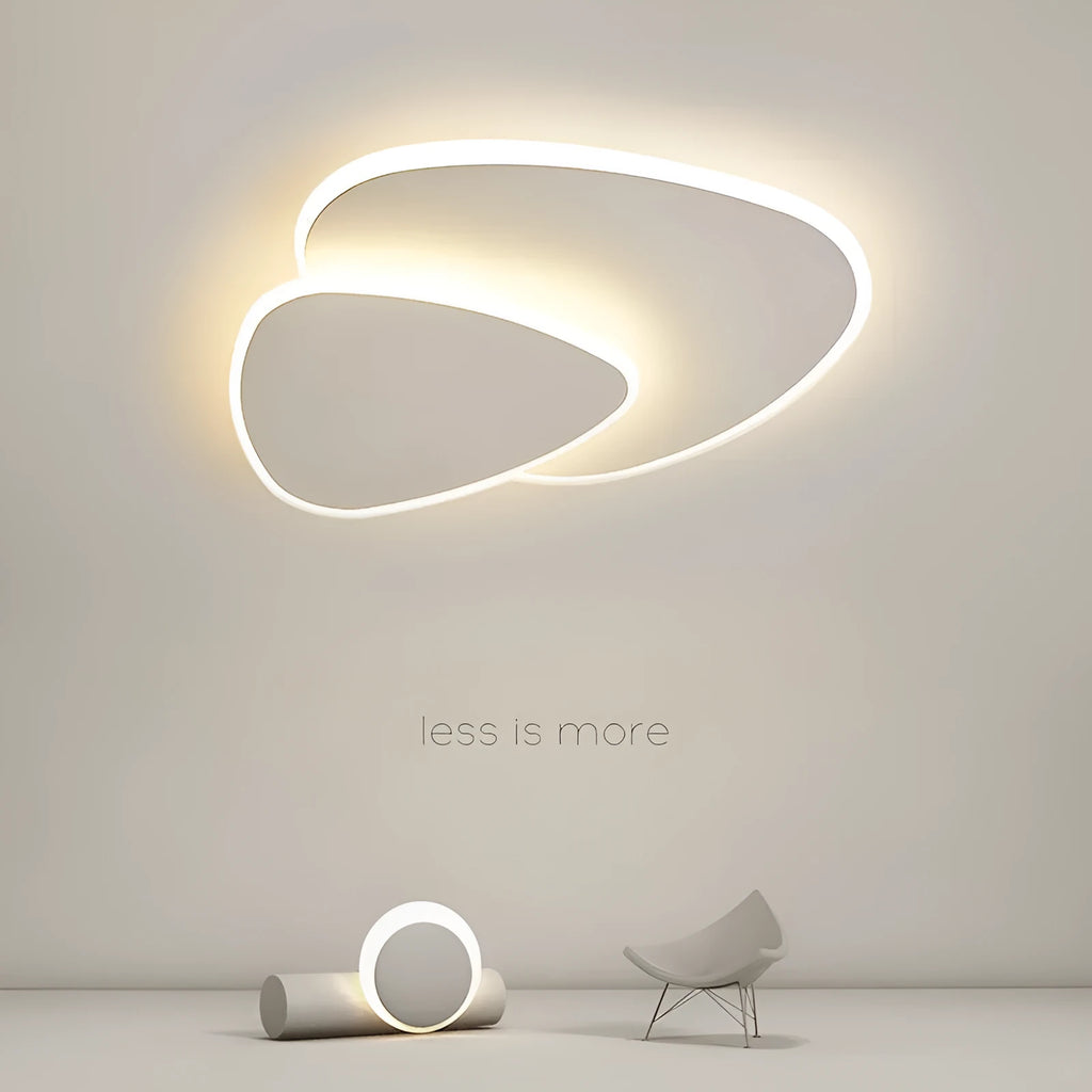 White triangle ceiling lamp in 40cm or 50cm size, 111V-240V household bedroom light