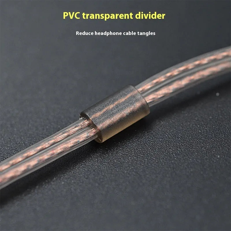 KZ high purity oxygen-free copper double and upgrade earphone replacement cable in transparent black