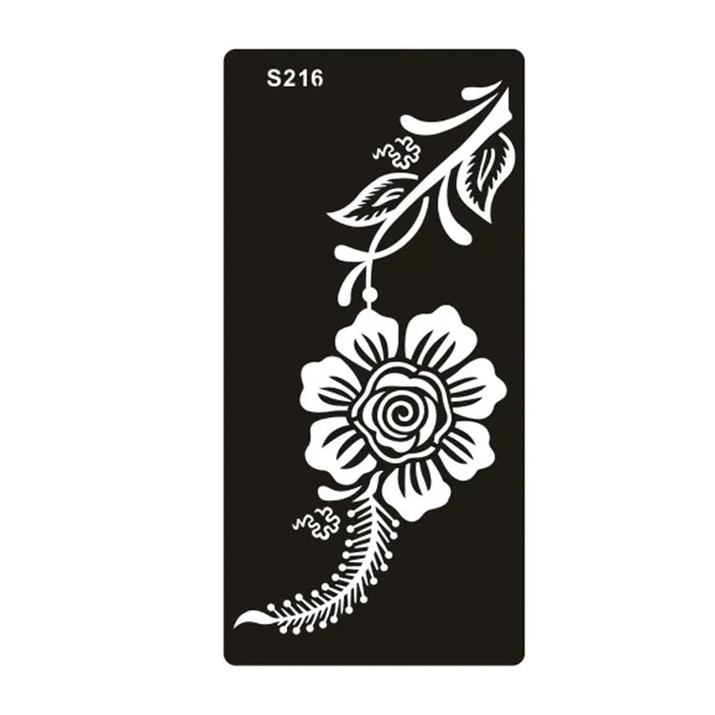 Sheet of hollow geometric pattern temporary tattoo stickers in various colours on water transfer paper.