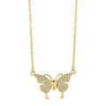 Women's titanium steel clavicle chain necklace with magnetic butterfly snap in gold and silver options