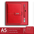 A5 notebook with PU leather cover in multiple colour options including red, green, blue and black