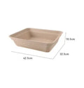 Brown disposable biodegradable cat litter box showing three size options for waterproof temporary use
