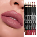 12-colour nude lip liner pen set, waterproof hook line lipstick pens, 0.85g x 12, CR0202