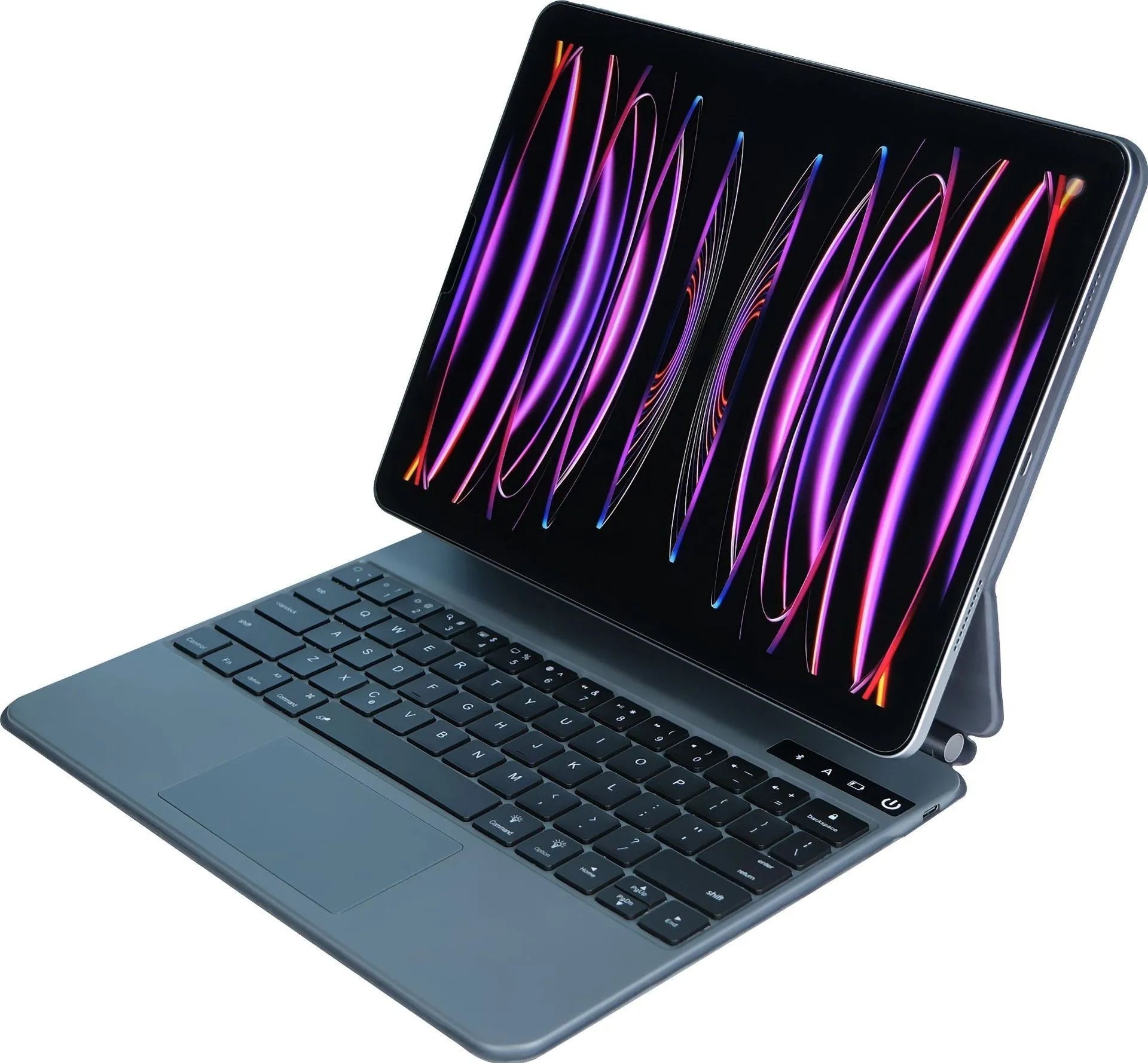 Wireless Bluetooth keyboard with magnetic iPad protective cover in black white pink purple blue colours