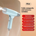 HB-668 handheld garment steamer in white or blue with mechanical controls and water tank