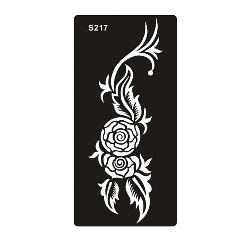 Sheet of hollow geometric pattern temporary tattoo stickers in various colours on water transfer paper.