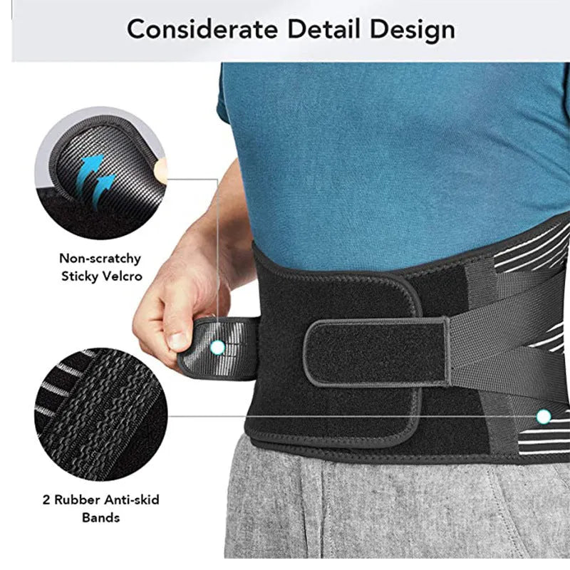 Black neoprene polyester sports belt for men and women waist support running basketball gym cycling