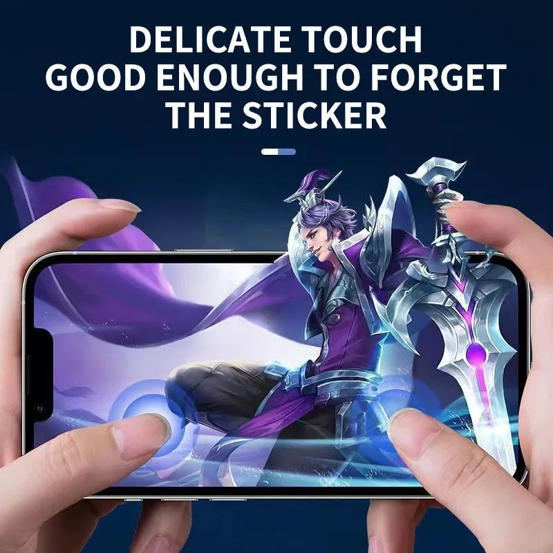 Tempered glass screen protector with anti-peep and dust-proof features for iPhone models, high definition front film.