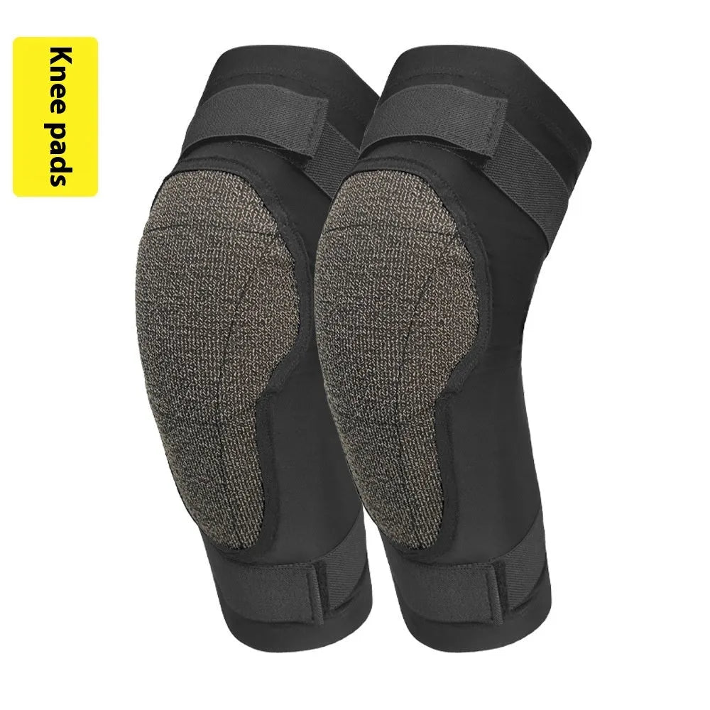 X-ray diffraction ski protective gear showing separate hip pad and knee pad sets for impact sports.