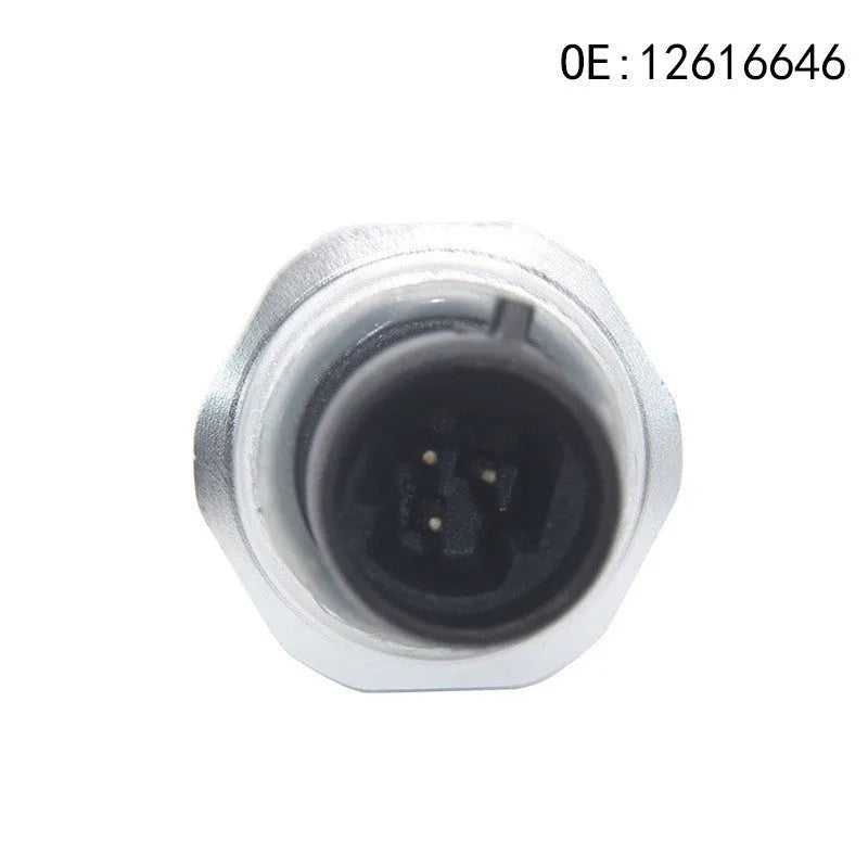 Silver metal fuel pressure sensor for automotive applications with model numbers 12616646 12677836 D1846A