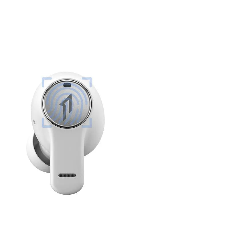 True wireless Bluetooth 5.0 in-ear earbuds in pearl white or black, sports waterproof, 10m transmission radius.