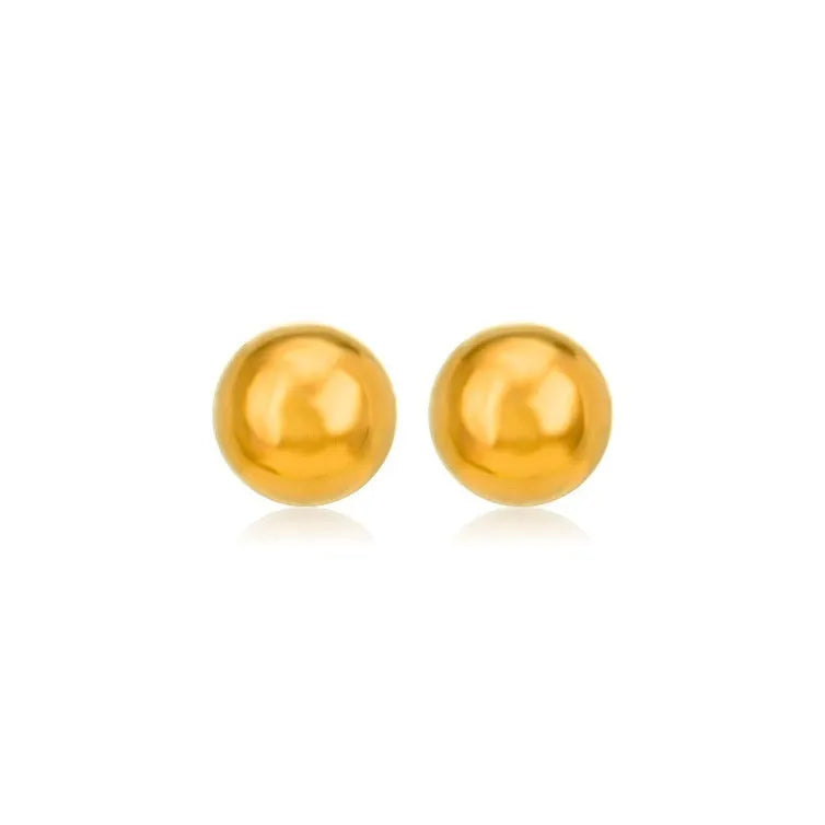 Stainless steel ball stud earrings with gold or silver electroplating in minimalist geometric design.