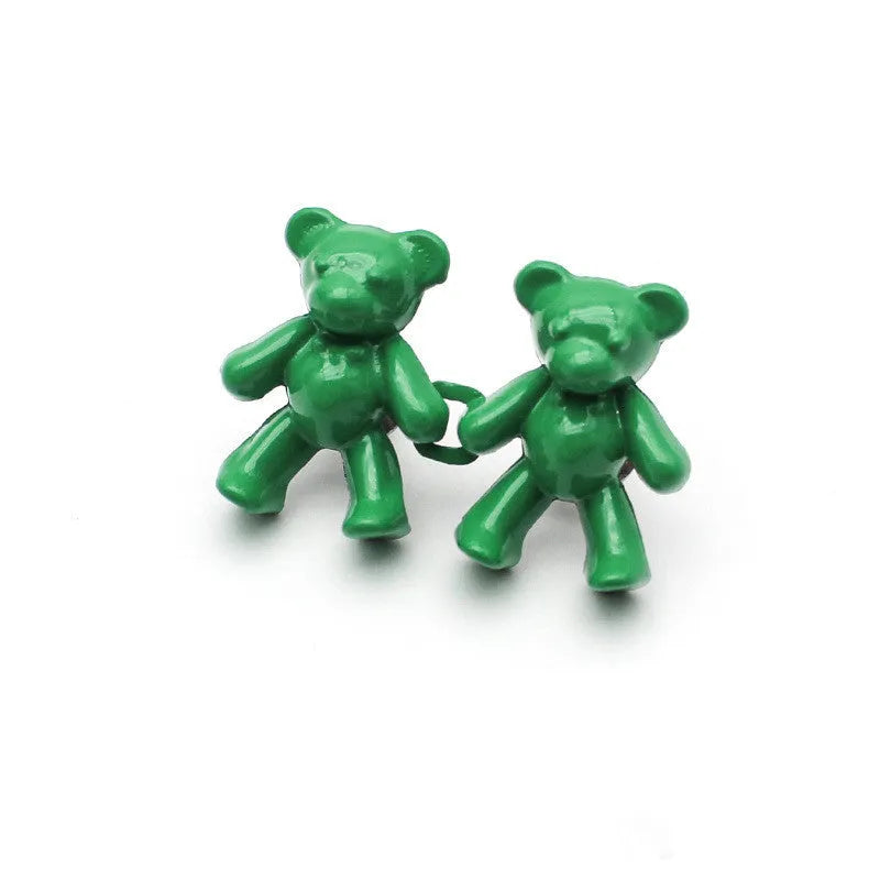 Cute bear alloy waist clip fastener for trousers, 40mm x 27mm, available in multiple colours
