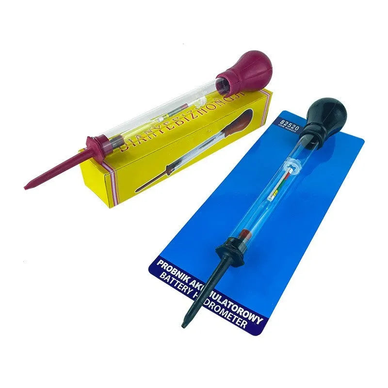 Electrohydraulic hydrometer with glass suction tube for automobile battery electrolyte testing