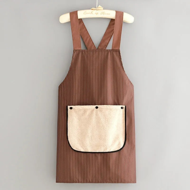 Waterproof polyester kitchen apron in multiple colour options for cooking and cleaning protection
