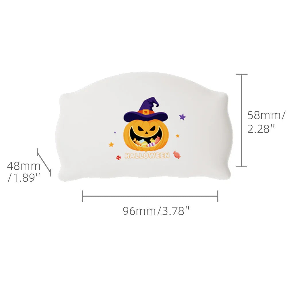 Cartoon Halloween doll table lamp with warm light, showing magic ghost design and dimensions 99x70x50mm