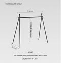 Aluminium alloy foldable triangle camping drying rack with side hanger and multiple hooks