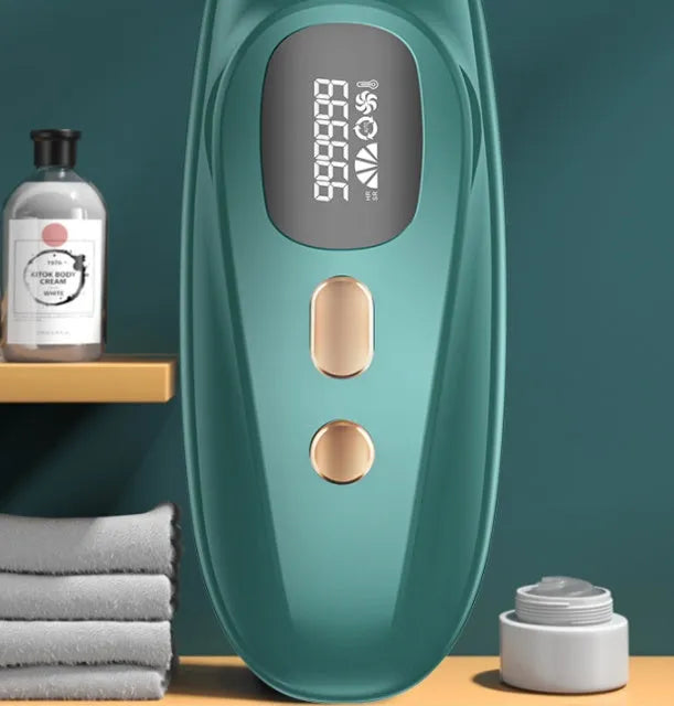 IPL hair removal device with photon rejuvenation, 5 energy gears, 430nm-1200nm, green or white, 200g