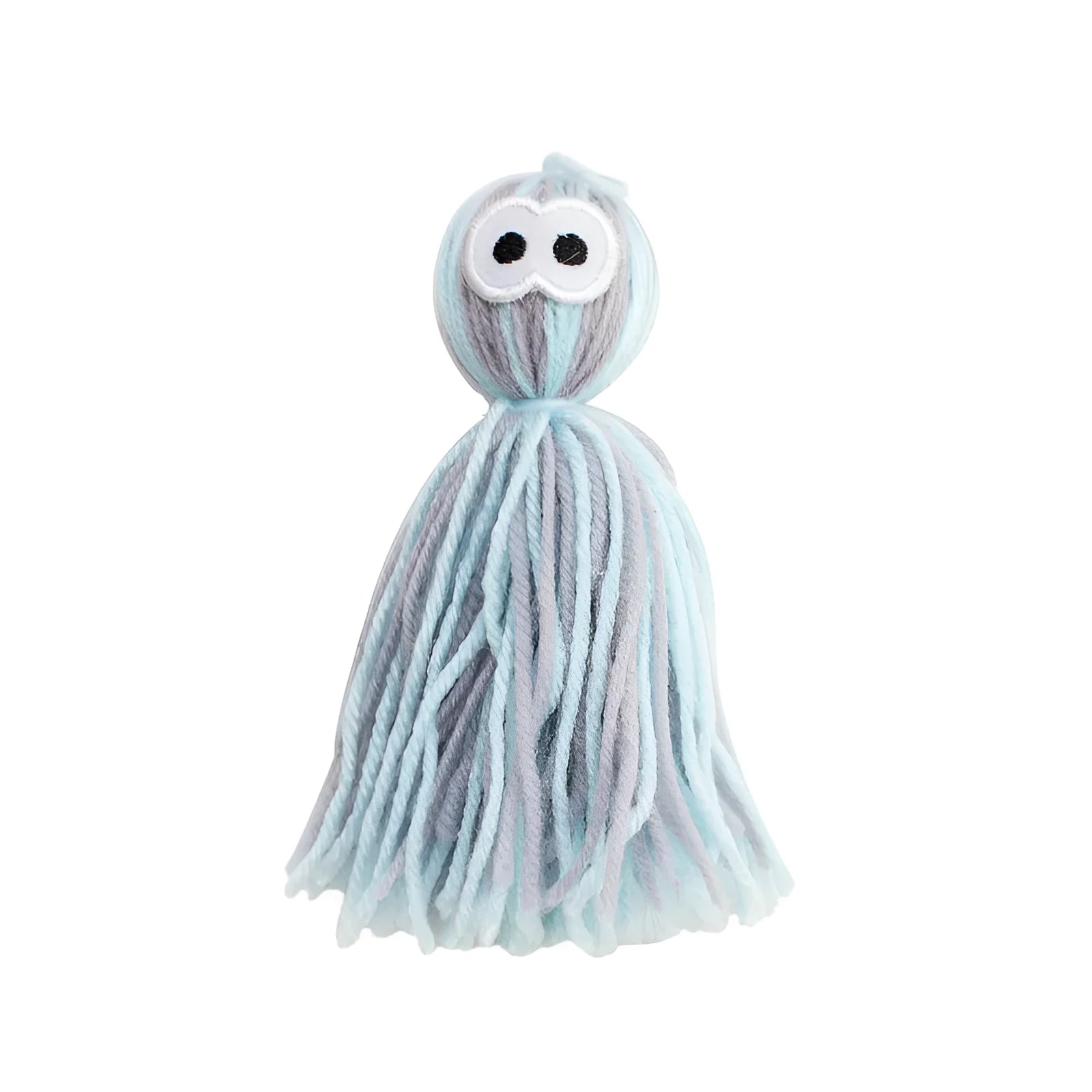 Hanging bite-resistant wool cat ball with teaser stick in blue grey colour option