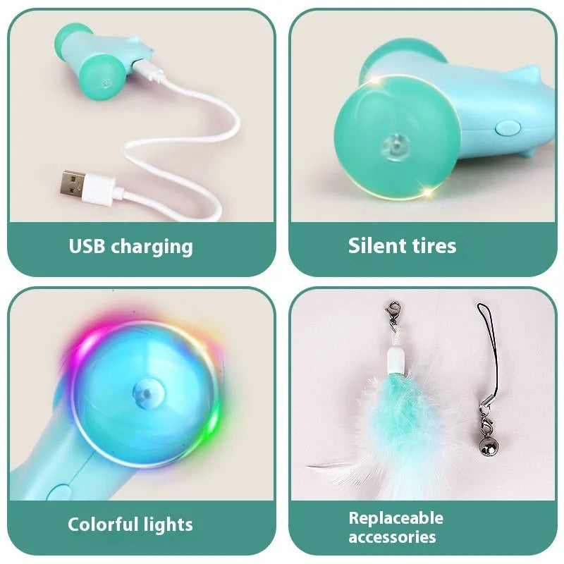 Blue plastic cat toy with smart torque design, 5.5cm length