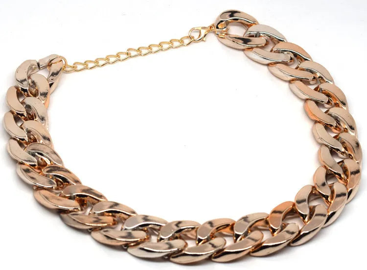 Gold colour chain dog collar with adjustable buckle for small to medium sized dogs