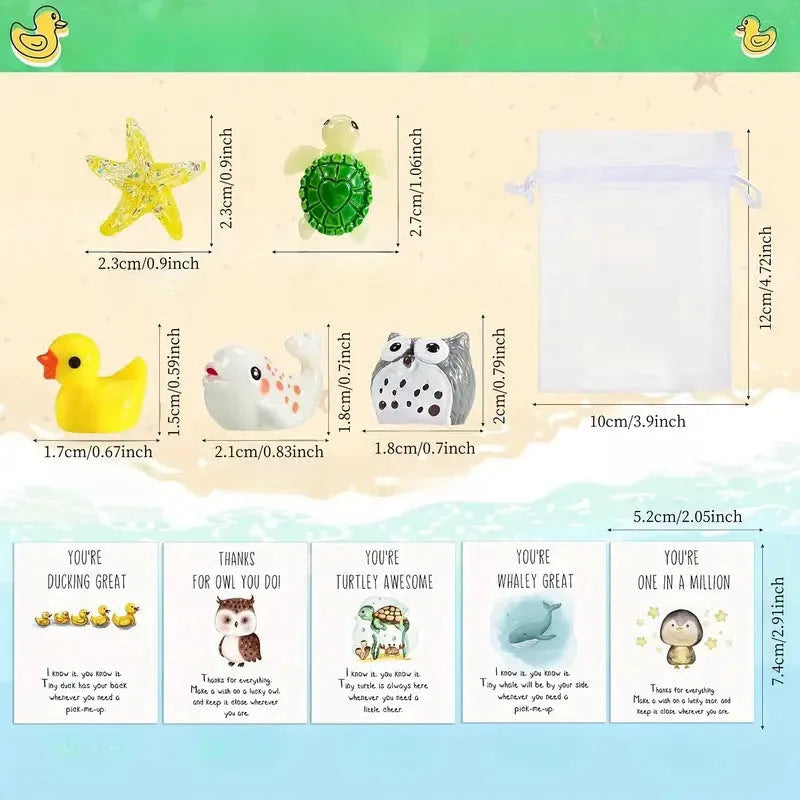 Set of pun-themed inspirational memo cards made from durable resin material in pocket-sized format