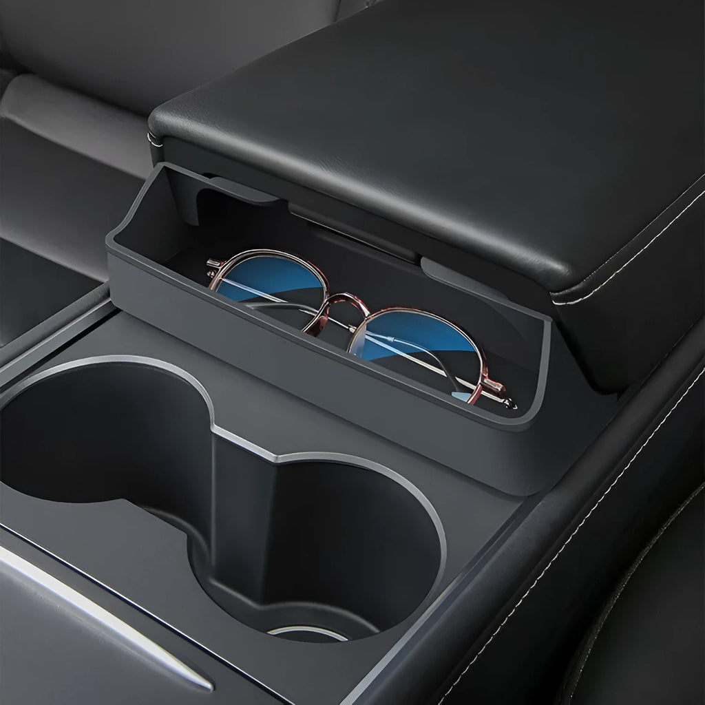 Black silicone glasses case accessory for Tesla Model 3 and Y armrest box