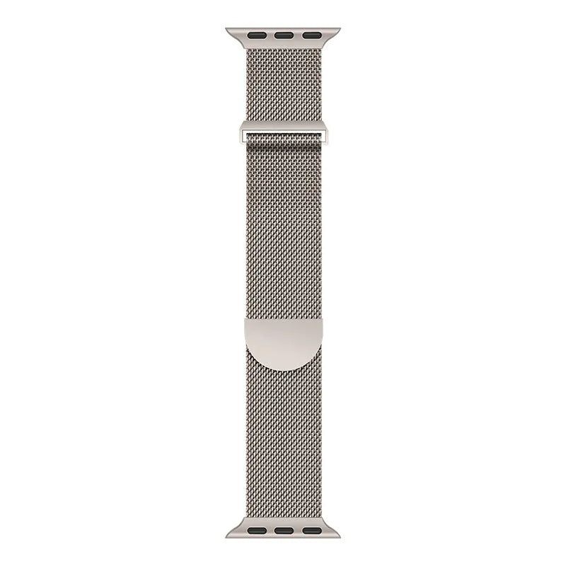 Metal stainless steel watch band for iWatch 1-8 SE Ultra in starlight colour with adjustable links