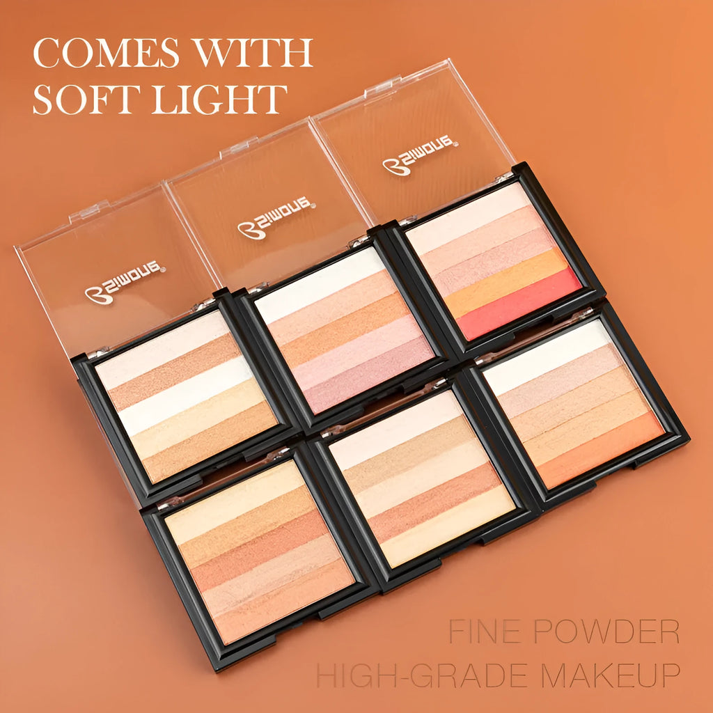 Highlight and contour eyeshadow palette with six colour style options for natural three-dimensional eye makeup