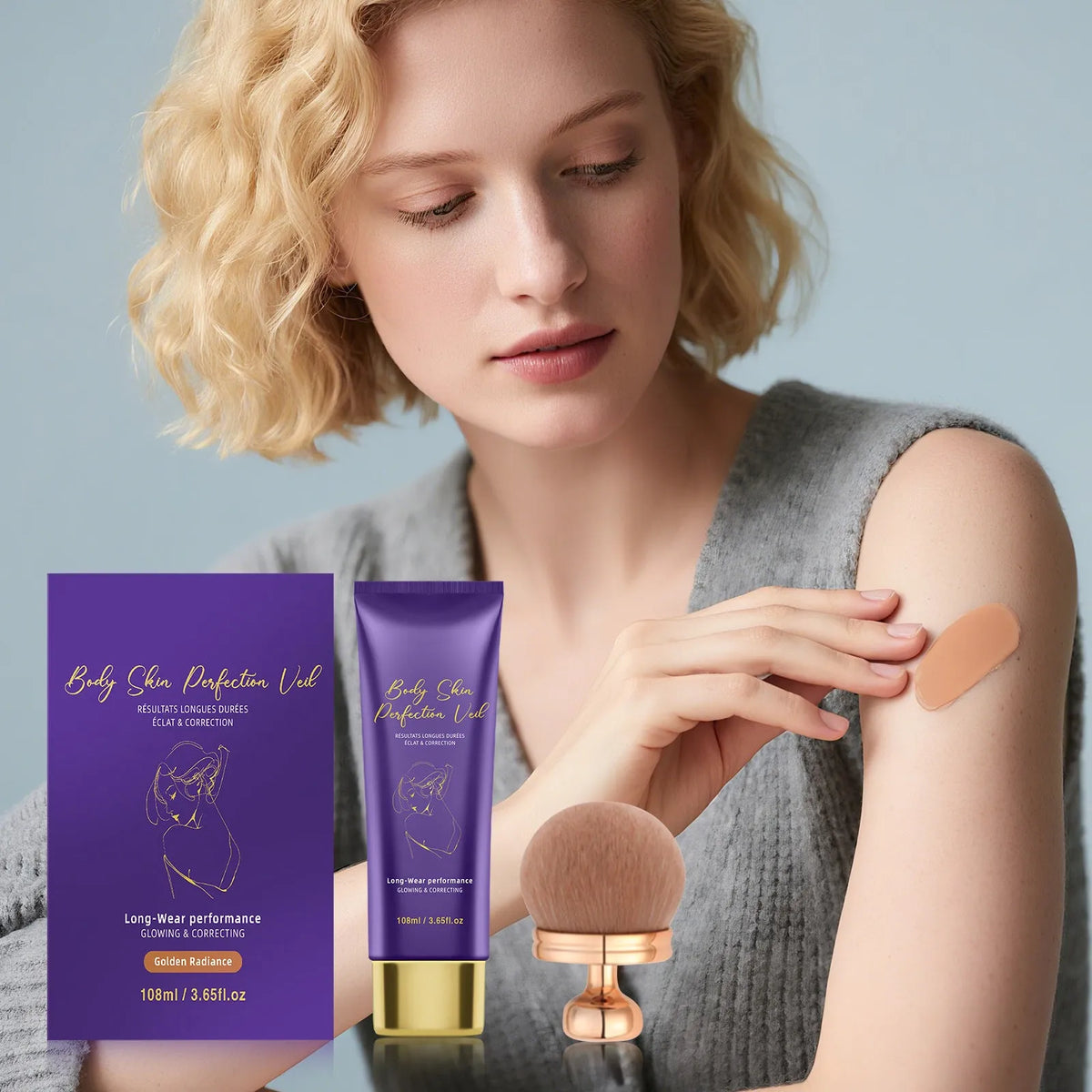 108ml daily facial skin colour cream with brush, available in Deep, Golden, Natural and Warm shades