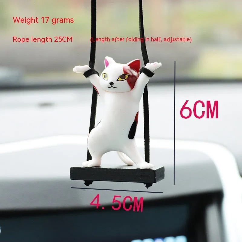 Resin cartoon cat pendant for car rear-view mirror in one of five colour options