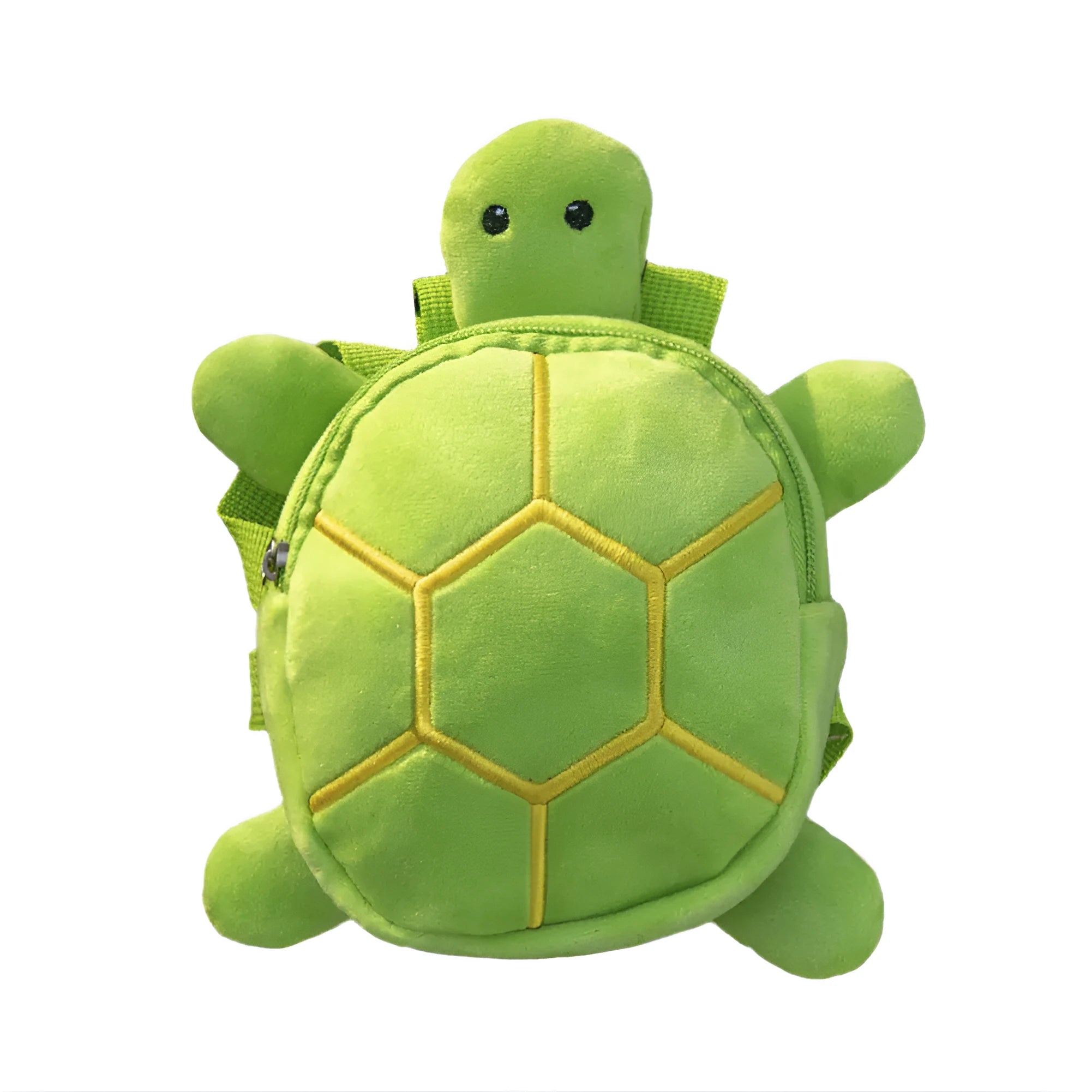 Cartoon turtle shaped velvet dog backpack harness vest with metal zipper in brown colour