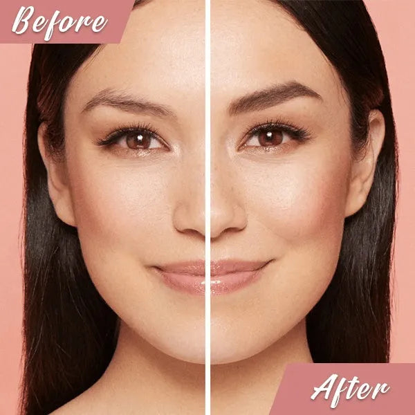 ABS eyebrow trimming aid card in pink, 15 x 2.5 cm, on blister card packaging
