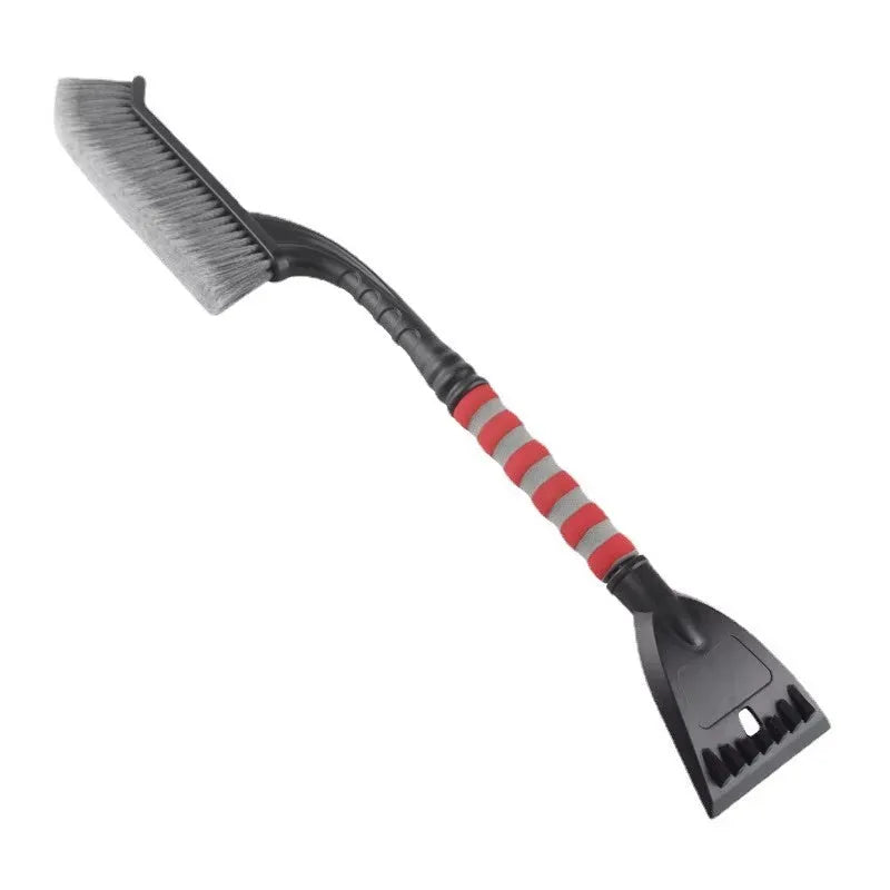 2 in 1 detachable snow brush ice scraper with red foam grip for car windshield
