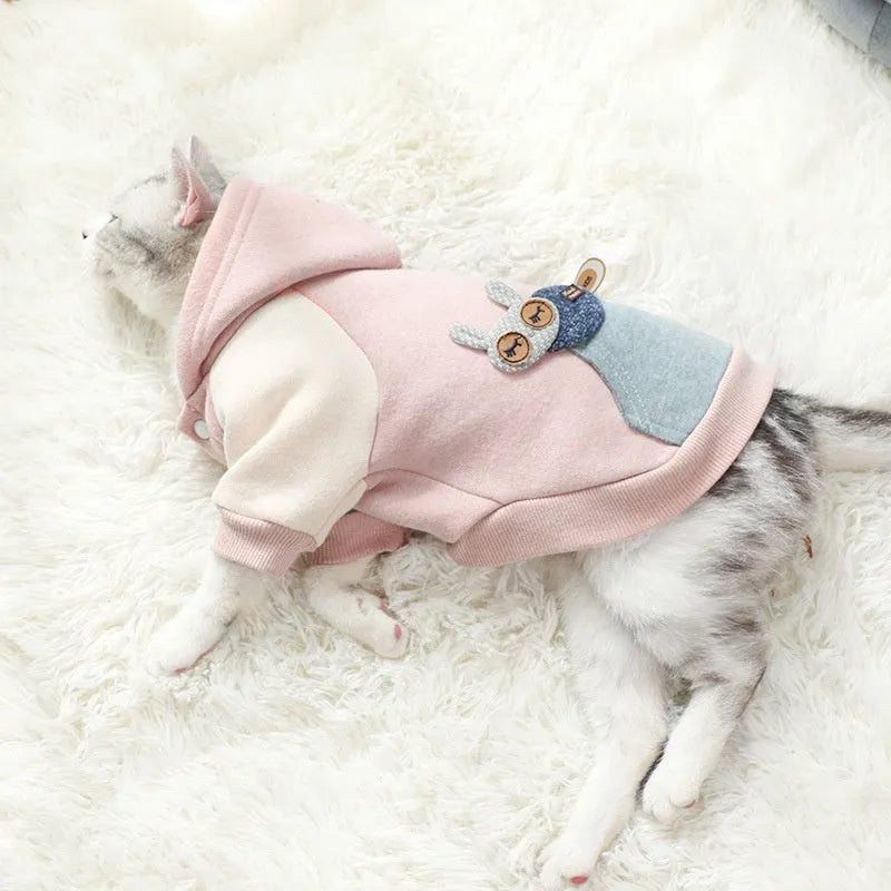 Brown cotton dog sweatshirt for pets on a mannequin, showing casual leisure style.