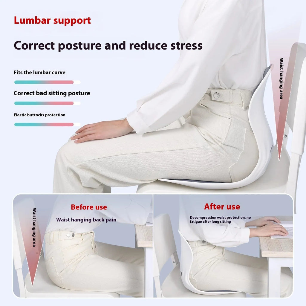 Japanese style waist support seat cushion with lumbar pillow in grey or black colour options