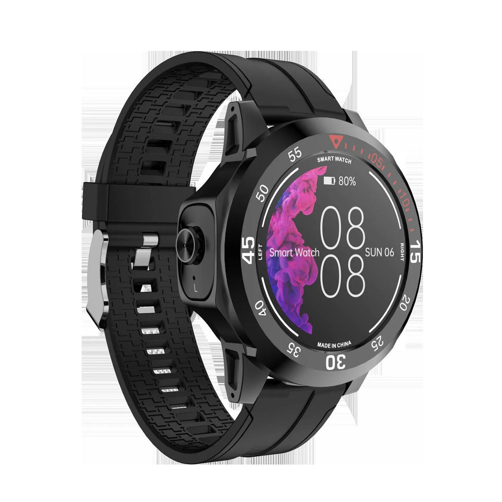 Two-in-one smart watch with detachable Bluetooth earphones, 1.3-inch HD display, black and black red
