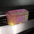 Creative covered plastic car ashtray designed for air vent mounting, shown in a colourful diamond finish.