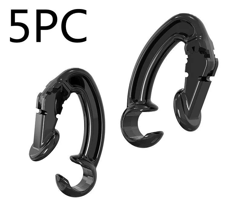 Ear hooks compatible earbud clips for sport running cycling – black ear hook with earbud attached