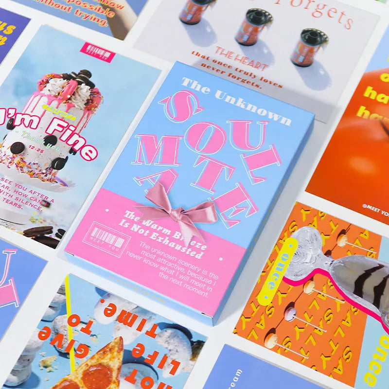 Two simple fresh style printed postcard designs for gift messages and blessings.