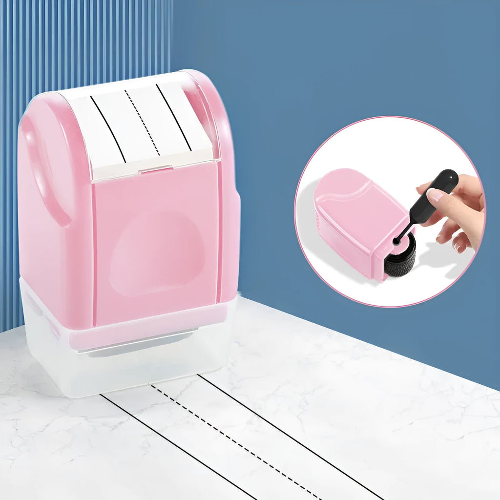 Plastic roller English line stamp in seven colours for teaching and learning